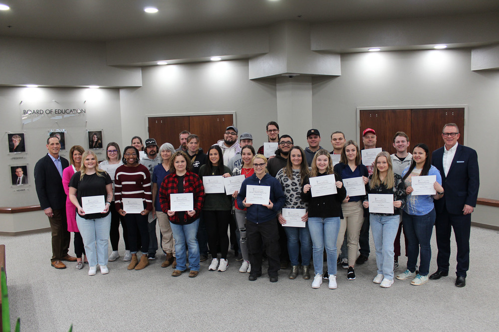 Group of Students Receiving Scholarships 