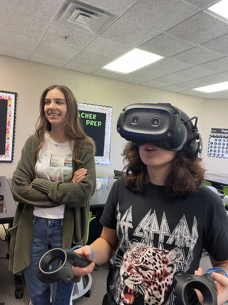 Students on the VR system 